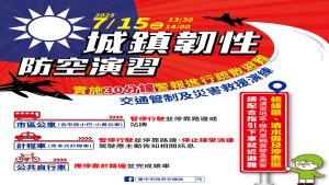 台灣中部7/15防空演習 交通應變保障安全權益