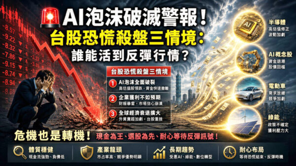 AI泡沫幻滅？台股即將大跌洗出的是真金還是沙金？ 台股史上最大跌幅？「融資砍完」真正買點才會出現
