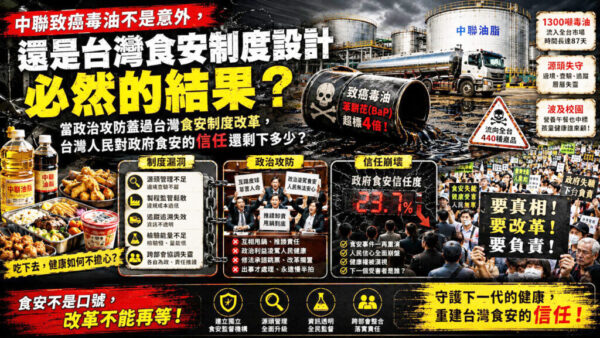 當政治攻防蓋過食安制度的改革  台灣人民對政府信任還剩多少？  